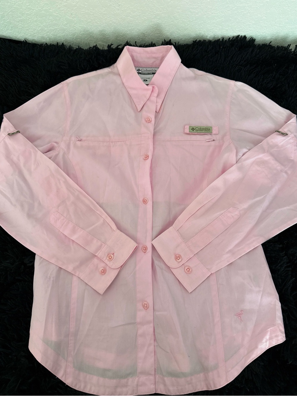 Columbia Light Pink Long-Sleeve Button Down Shirt